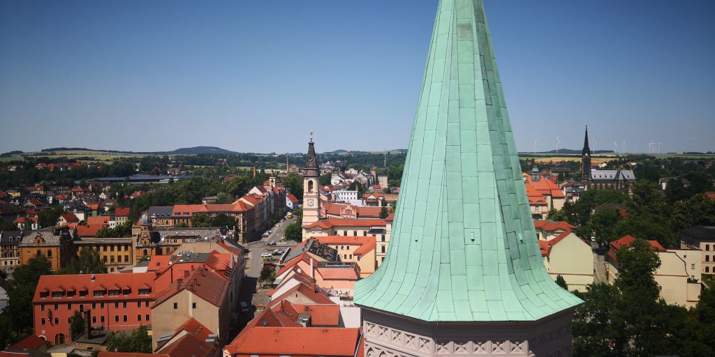 Blick vom Kirchturm über Zittau